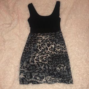 Grey and Black cheetah print dress